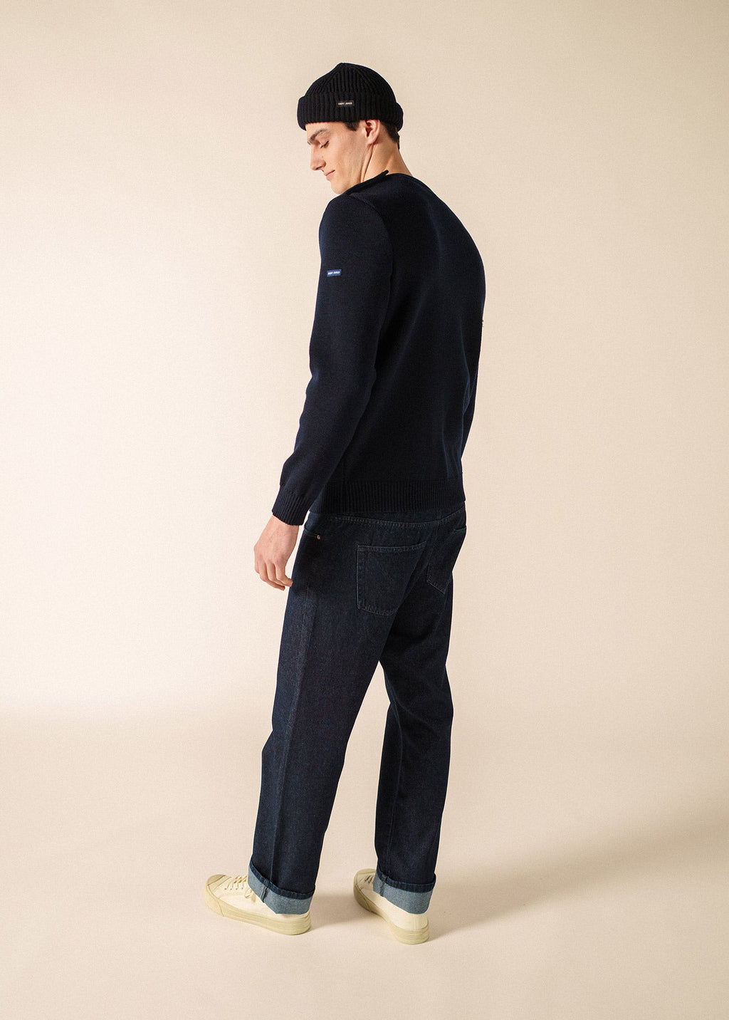 Saint James CANCALE V-Neck Wool Sweater (NAVY)