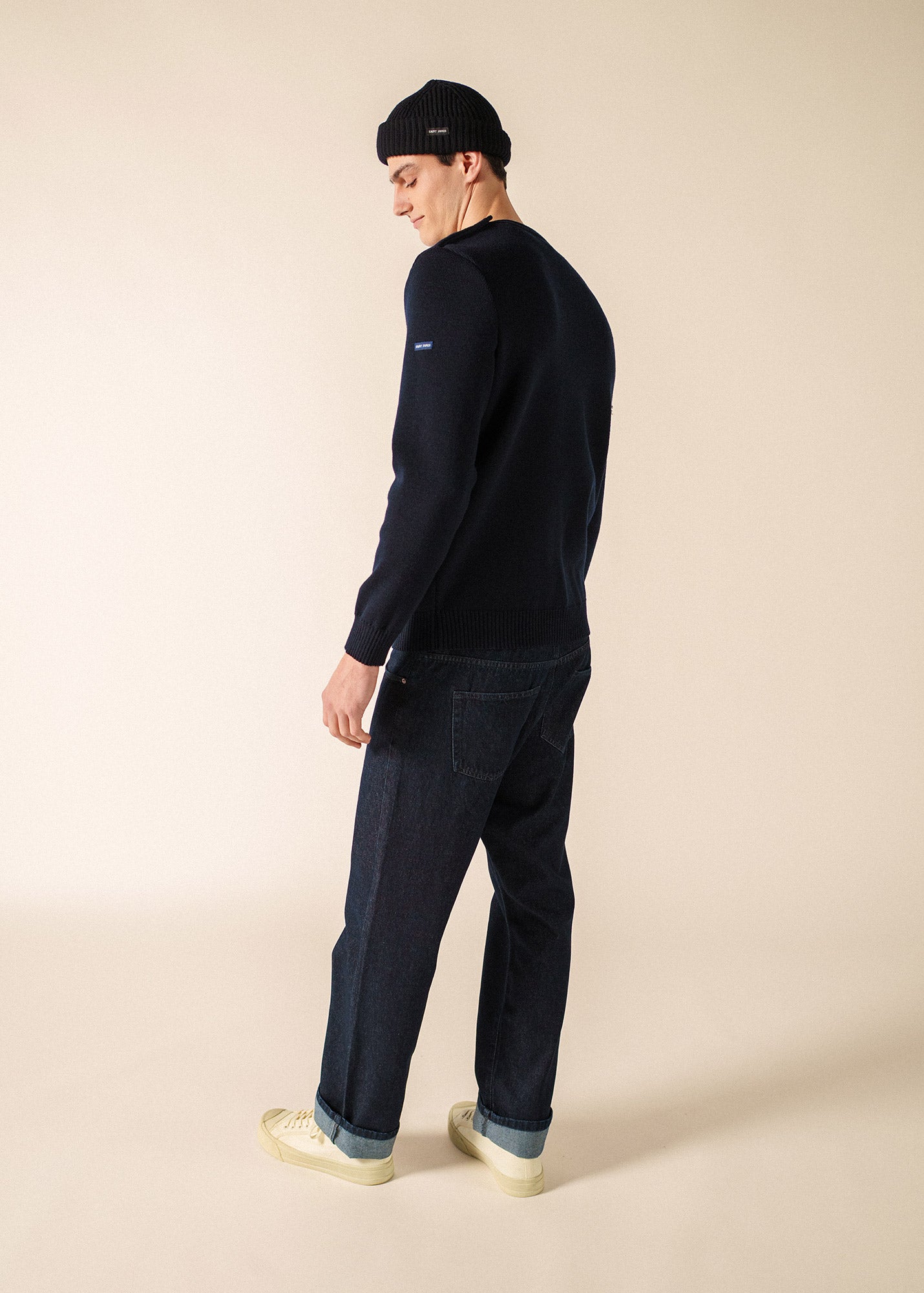 Saint James CANCALE V-Neck Wool Sweater (NAVY)