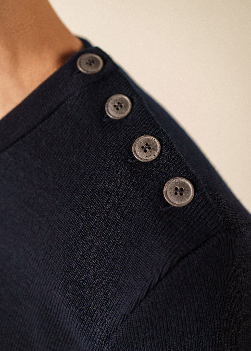 Saint James CANCALE V-Neck Wool Sweater (NAVY)