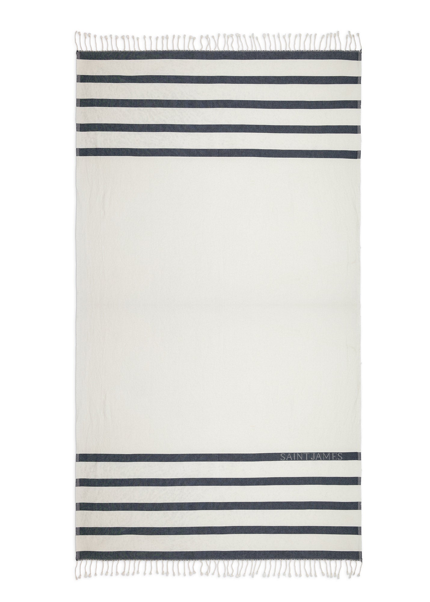 Saint James Striped Cotton Fouta Beach Towel (IVORY / NAVY)