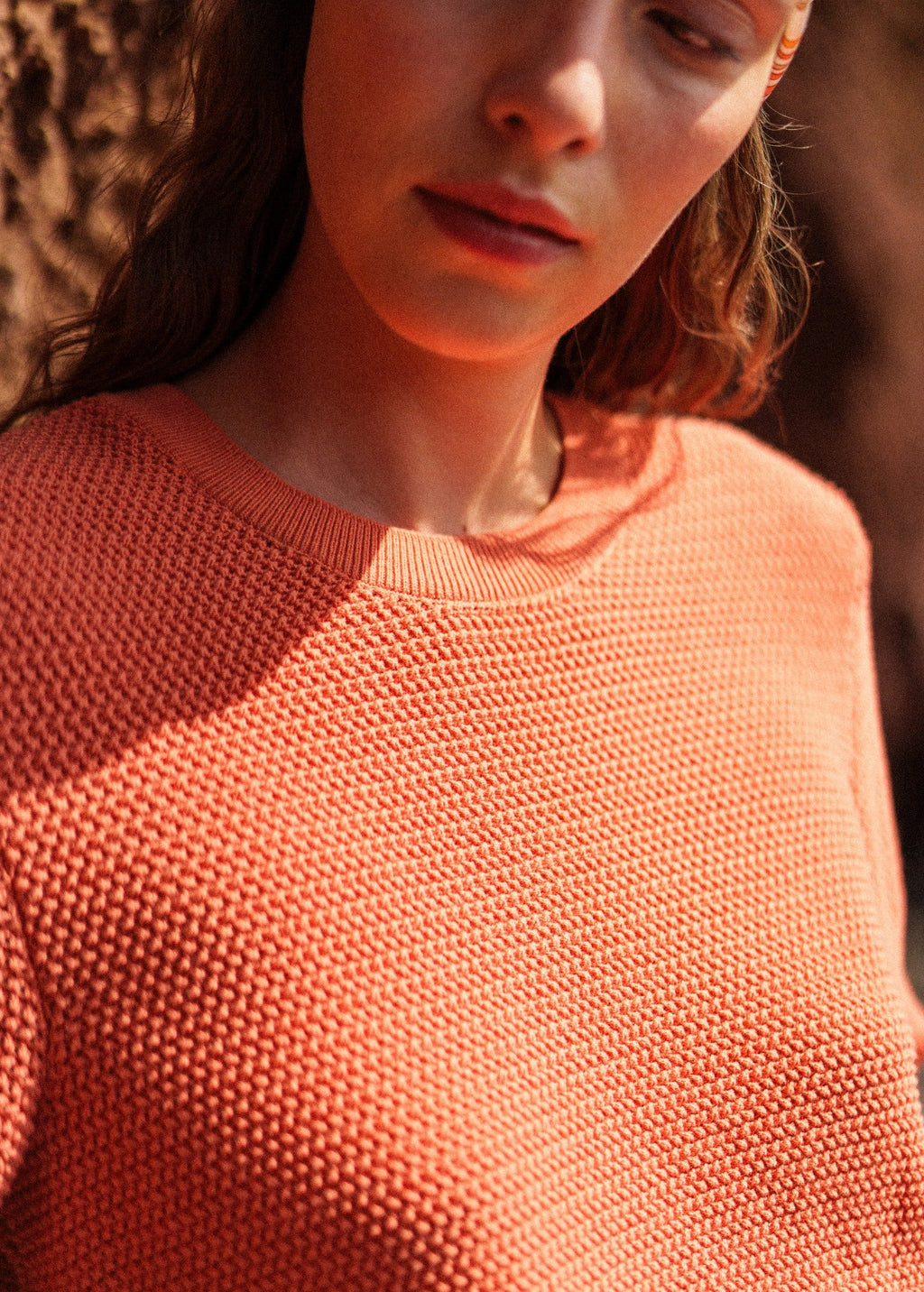 Saint James Provence Openwork Cotton & Wool Sweater (CLAY)