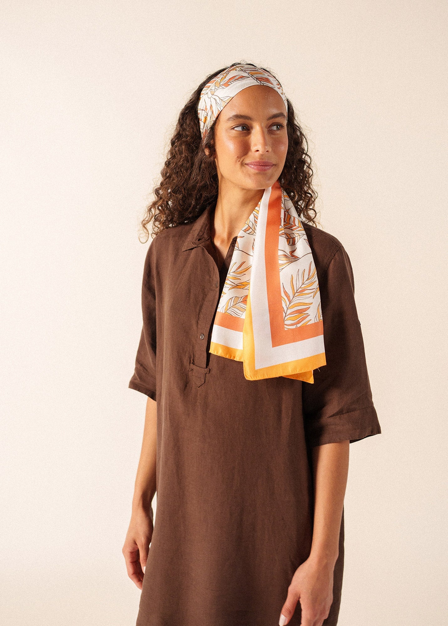 Saint James Interwoven Earth Floral Silk Long Scarf (INTERWOVEN EARTH)