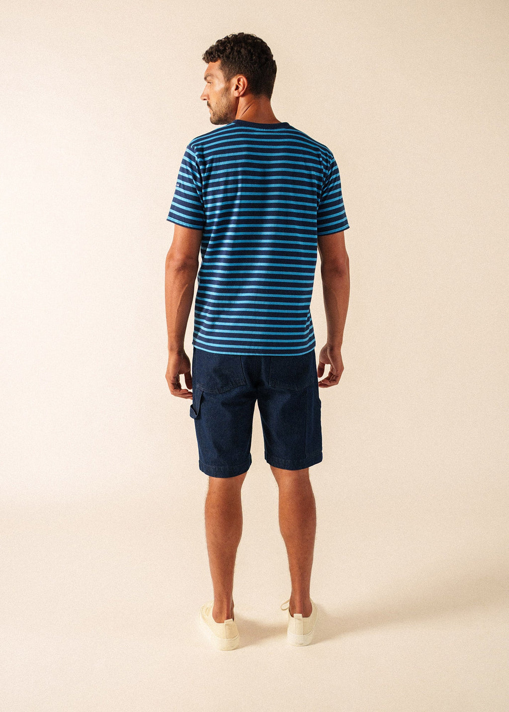 Saint James PLOUIDER II Breton T-Shirt (NAVY / CAPRI BLUE)
