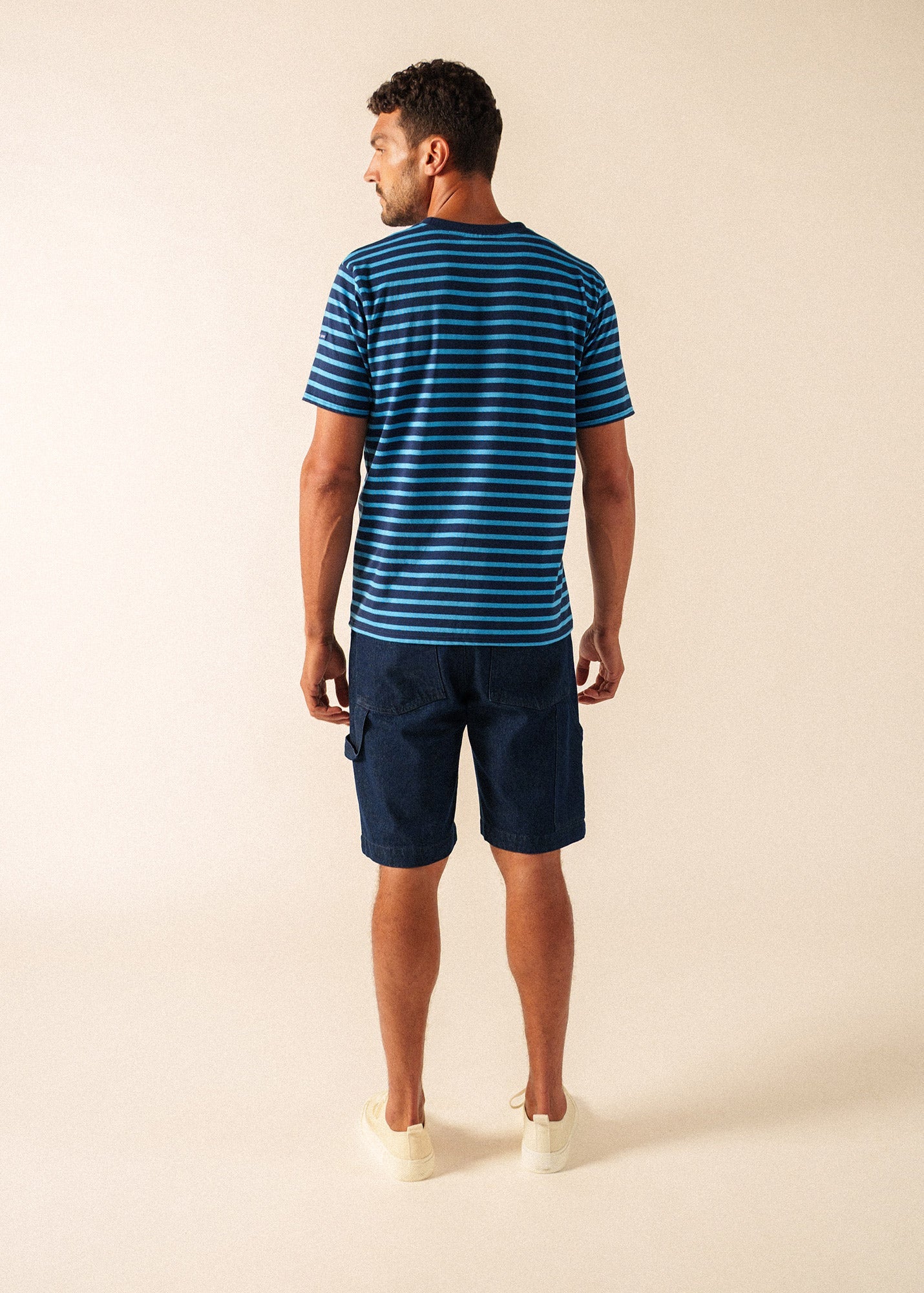 Saint James PLOUIDER II Breton T-Shirt (NAVY / CAPRI BLUE)