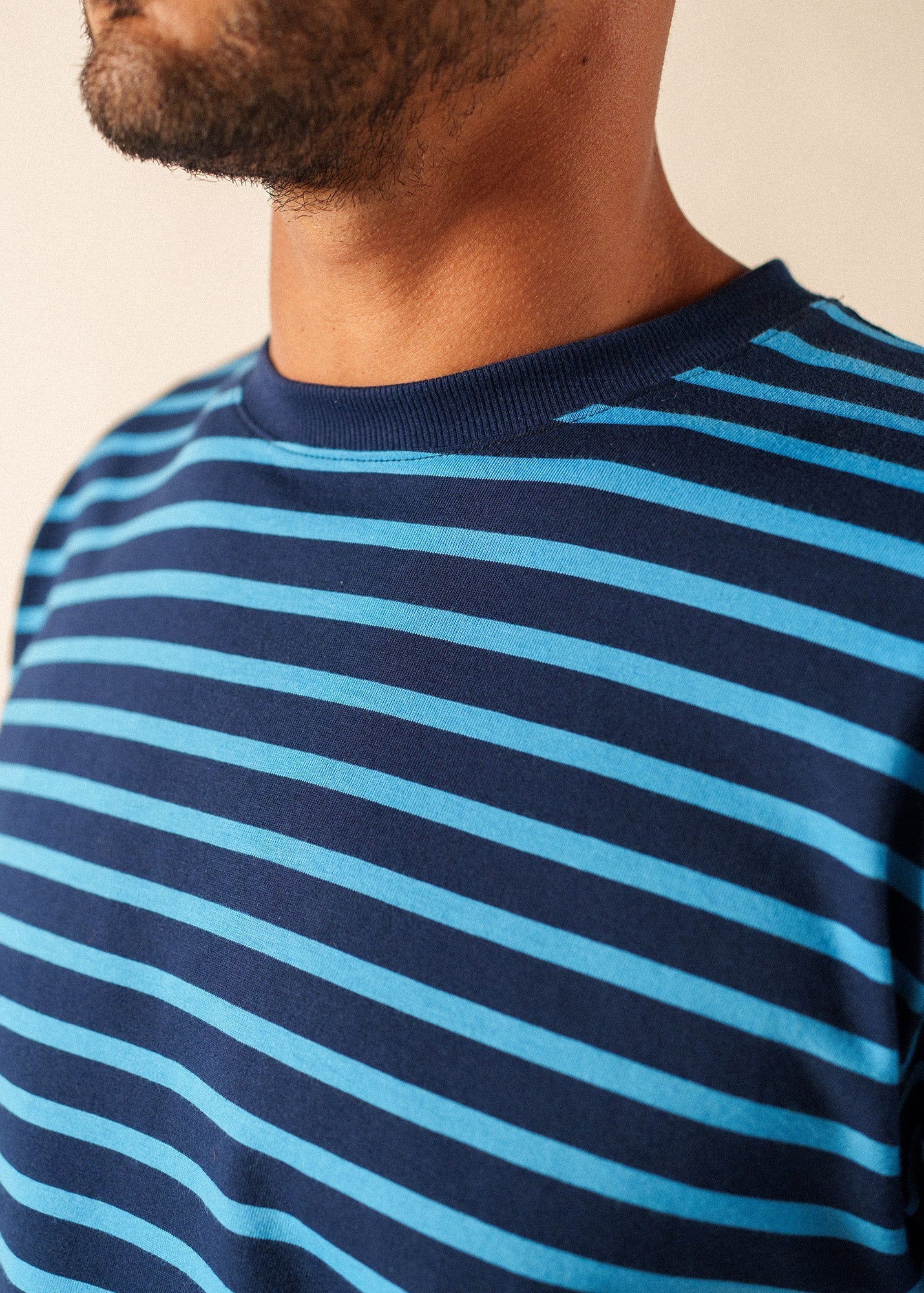 Saint James PLOUIDER II Breton T-Shirt (NAVY / CAPRI BLUE)