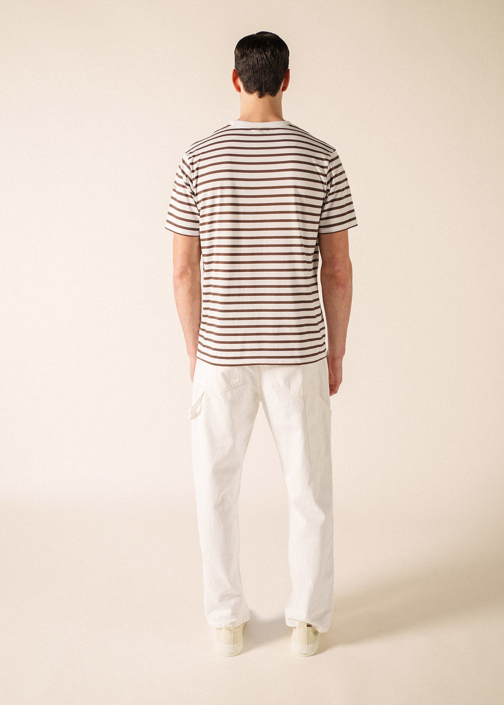 Saint James PLOUIDER II Breton T-Shirt (WHITE / CHOCOLATE)