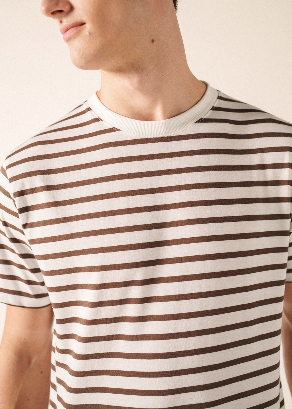 Saint James PLOUIDER II Breton T-Shirt (WHITE / CHOCOLATE)