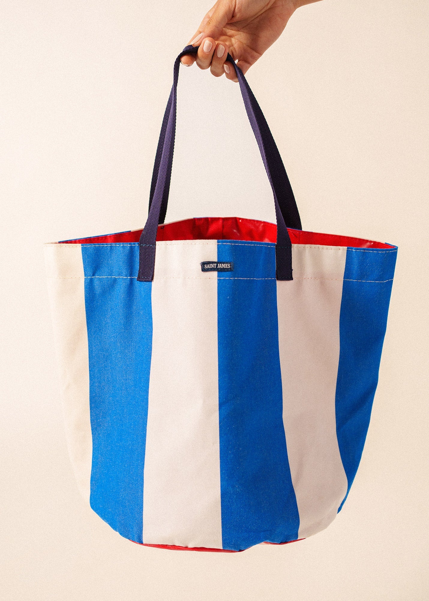 Saint James Play Reversible upcycled tote bag (BLUE / WHITE / RED)