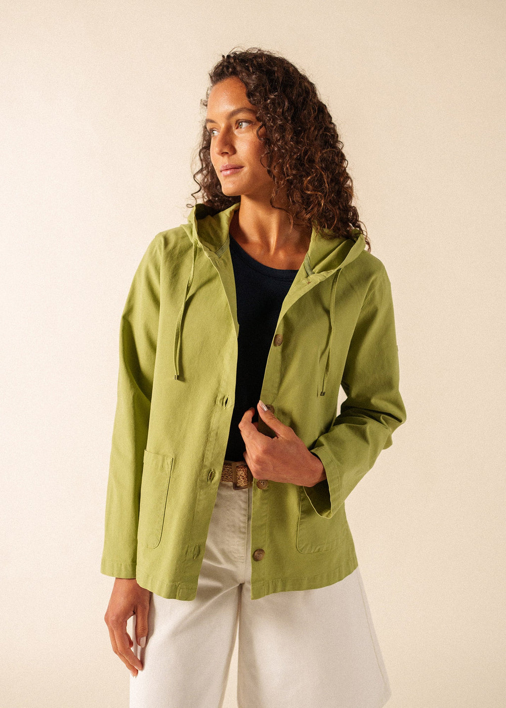 Saint James AURA Hooded Cotton Canvas Jacket (SAGE OLIVE)