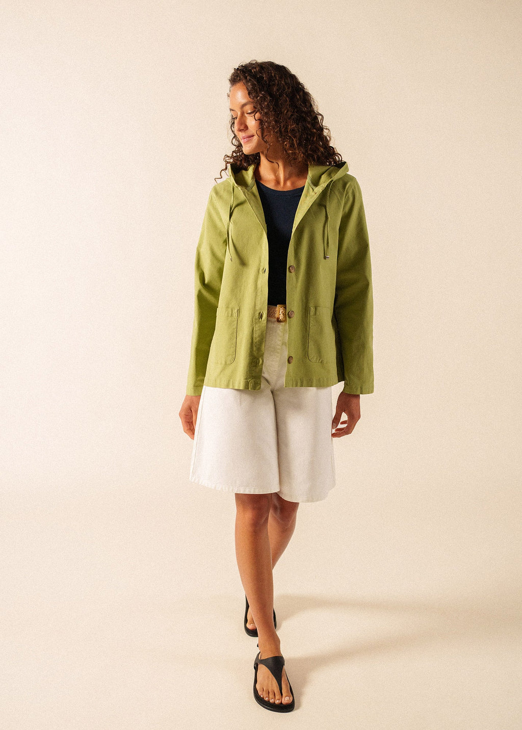 Saint James AURA Hooded Cotton Canvas Jacket (SAGE OLIVE)