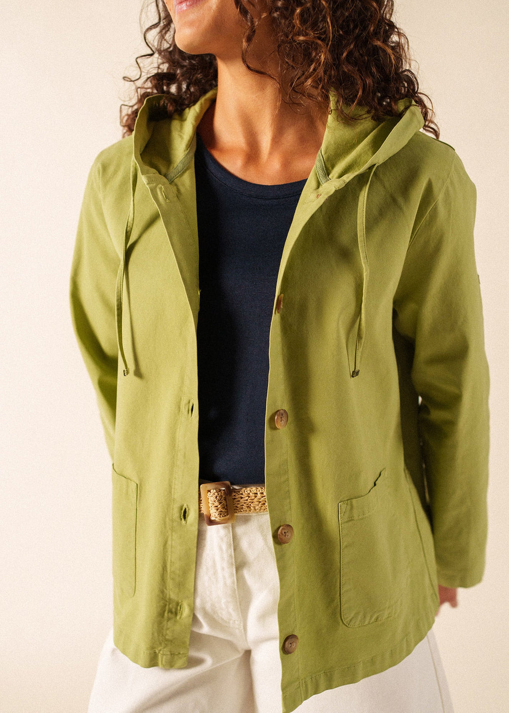 Saint James AURA Hooded Cotton Canvas Jacket (SAGE OLIVE)