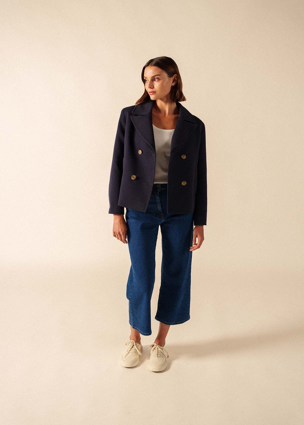 Saint James St Cathy cotton canvas peacoat (NAVY)
