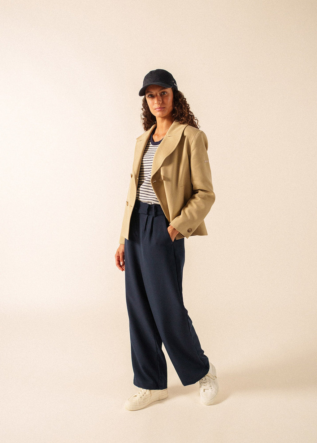 Saint James St Cathy cotton canvas peacoat (BEIGE)