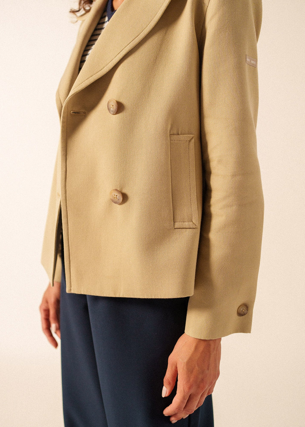 Saint James St Cathy cotton canvas peacoat (BEIGE)