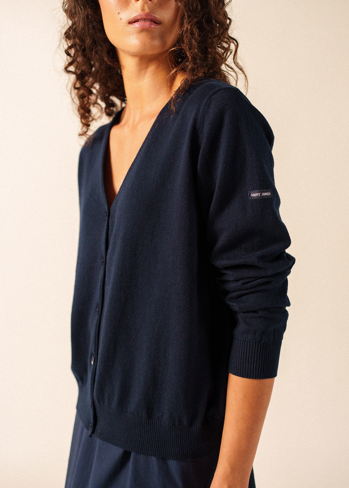 Tavira cotton & cashmere v-neck cardigan (NAVY)