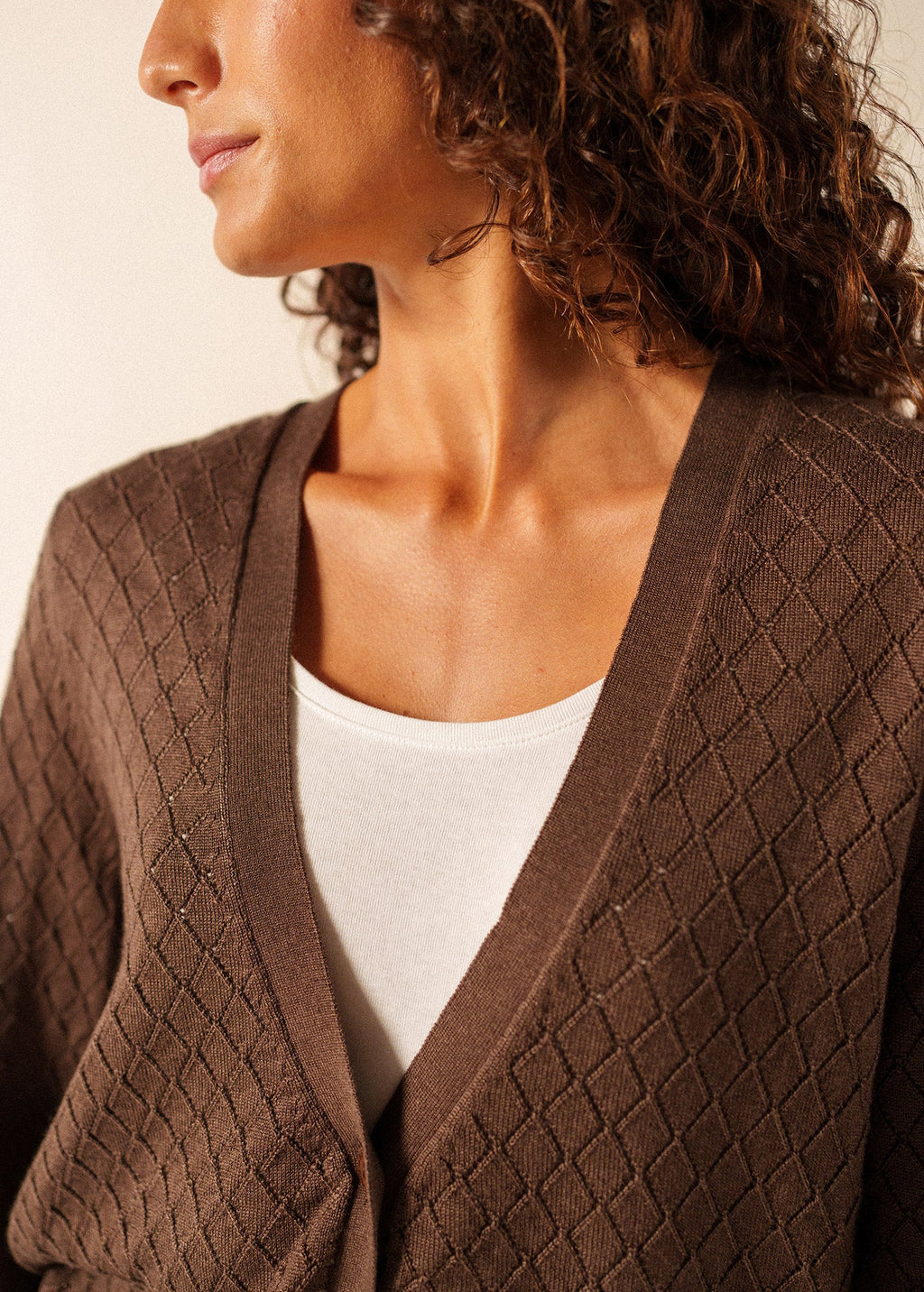 Saint James BRAGA Wool & Silk Knit Cardigan (CHOCOLATE)
