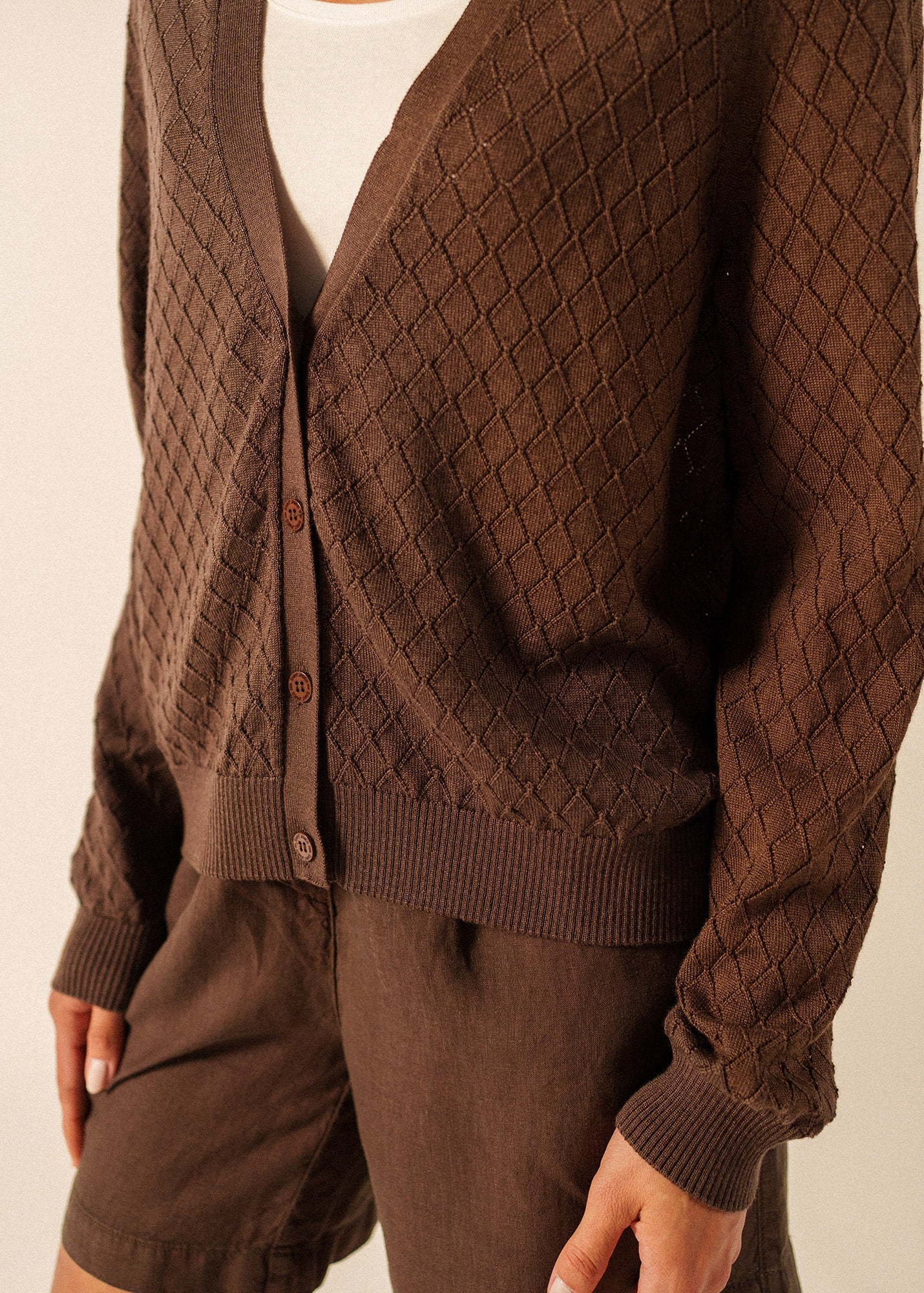 Saint James BRAGA Wool & Silk Knit Cardigan (CHOCOLATE)