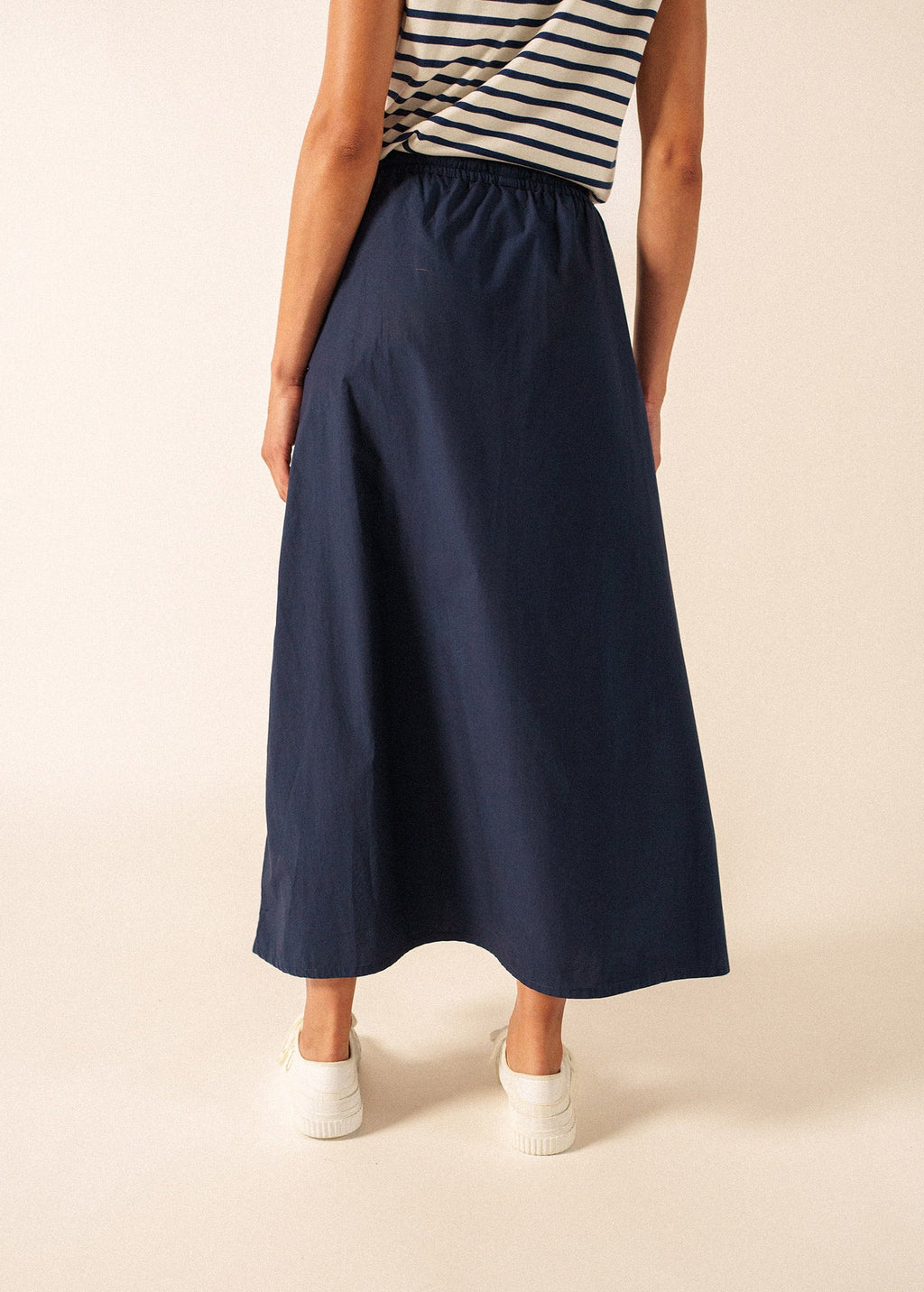 Saint James ALBANE Cotton Drawstring Skirt (NAVY)