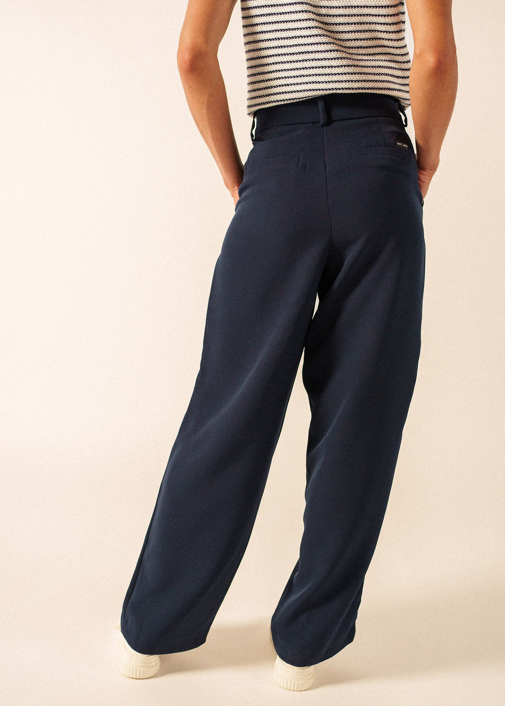 Saint James BIANCA Crepe Straight Leg Pants (NAVY)
