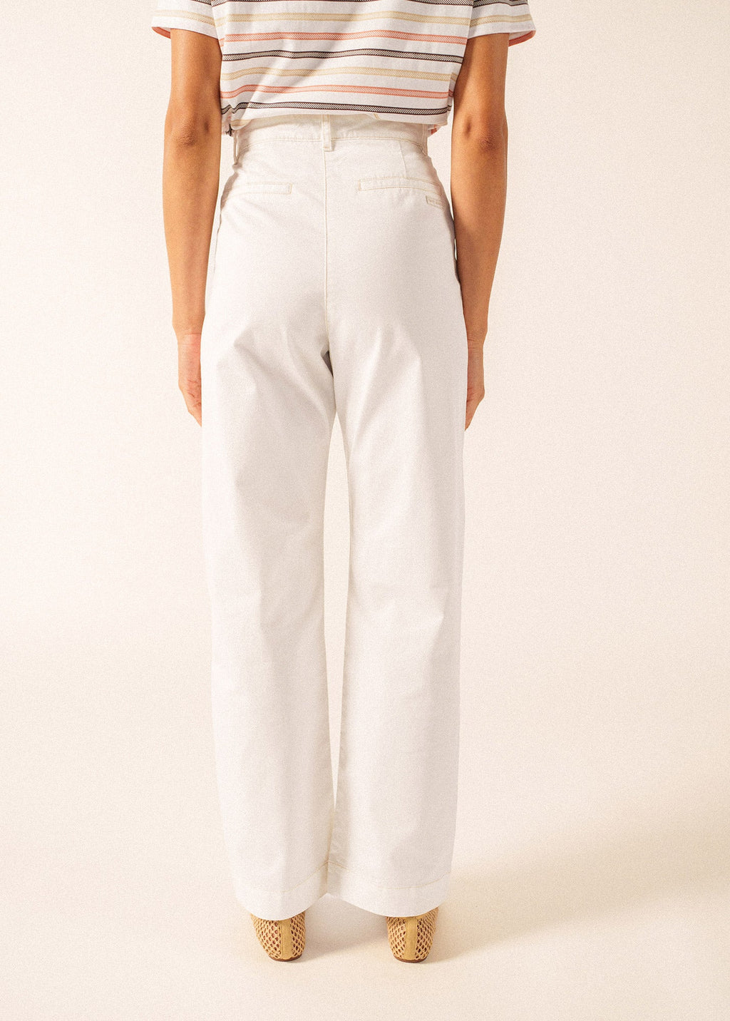 Saint James ENZA Cotton Twill Straight Leg Pants (IVORY)