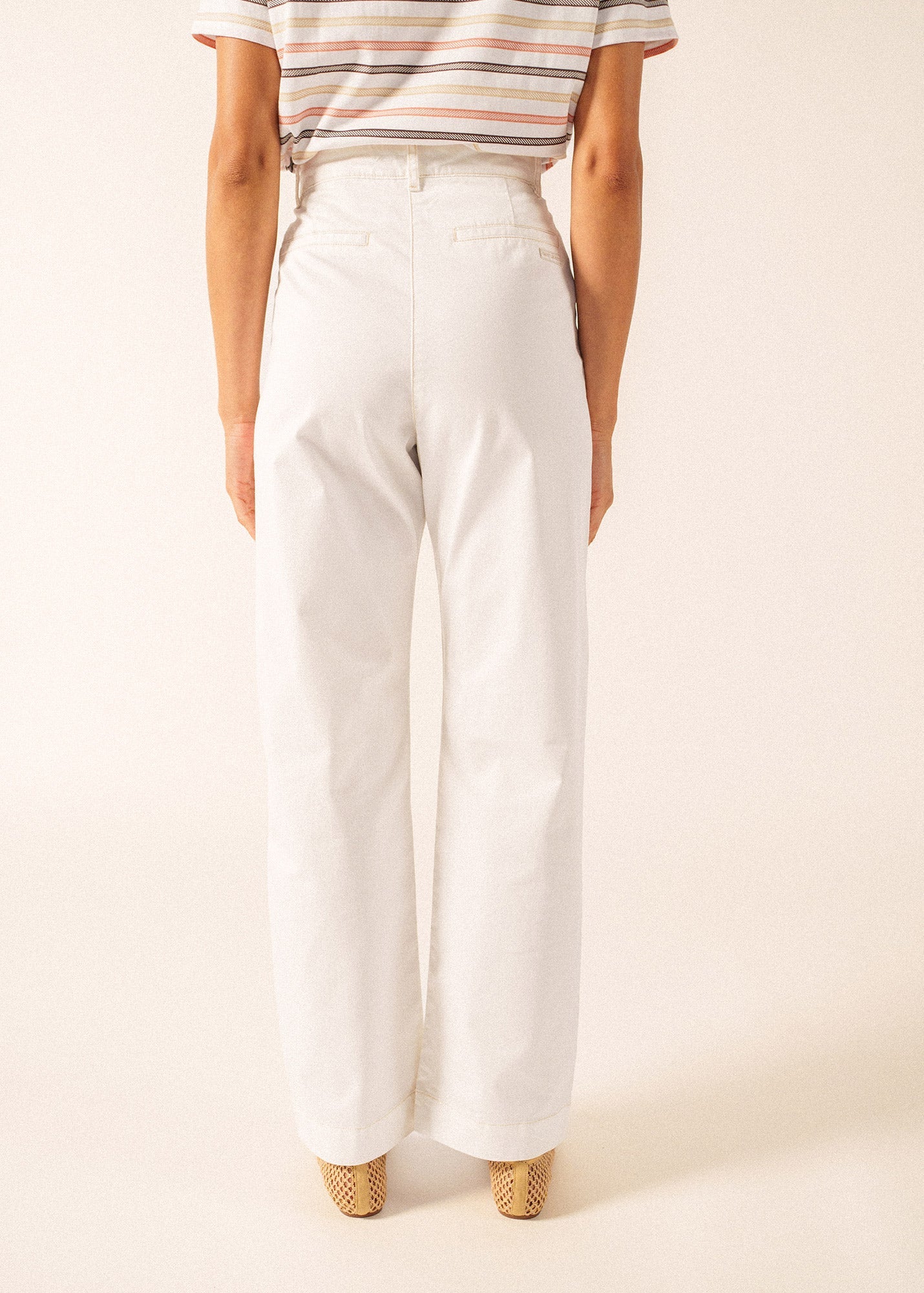 Saint James ENZA Cotton Twill Straight Leg Pants (IVORY)
