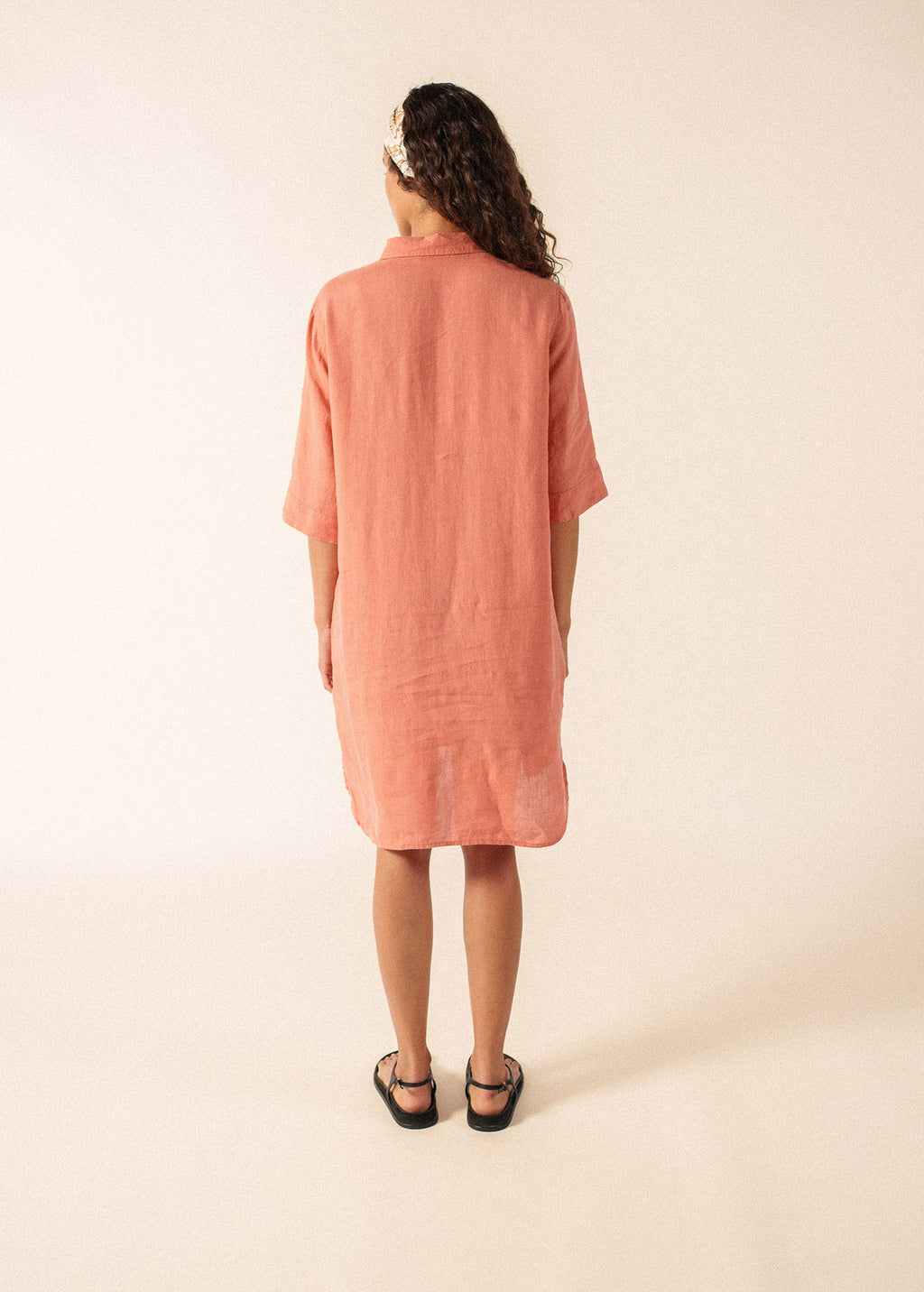 Saint James LEONIE Linen Shirt Dress (CLAY)