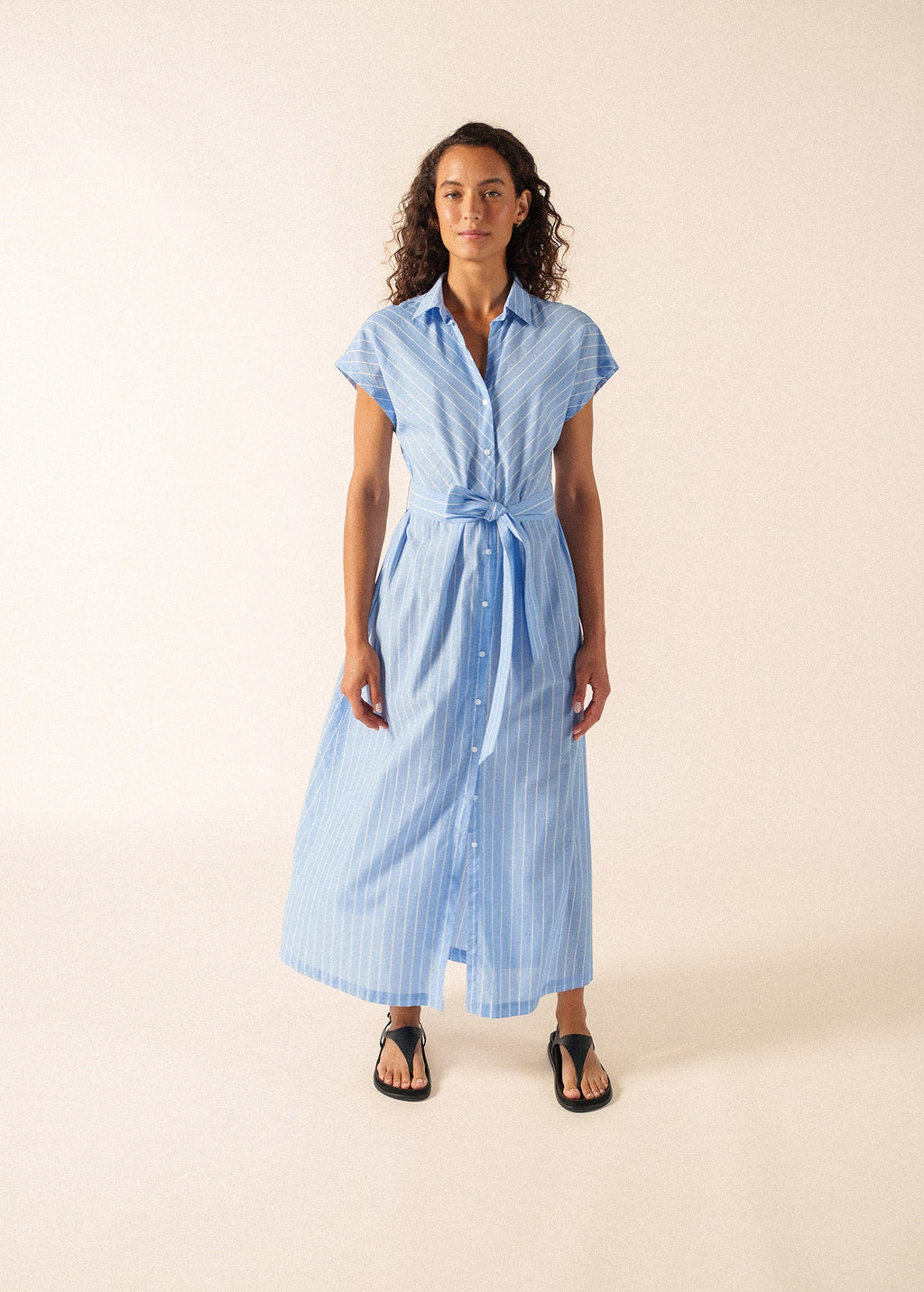 Saint James MAELYS Striped Maxi Dress (BLUE / WHITE)