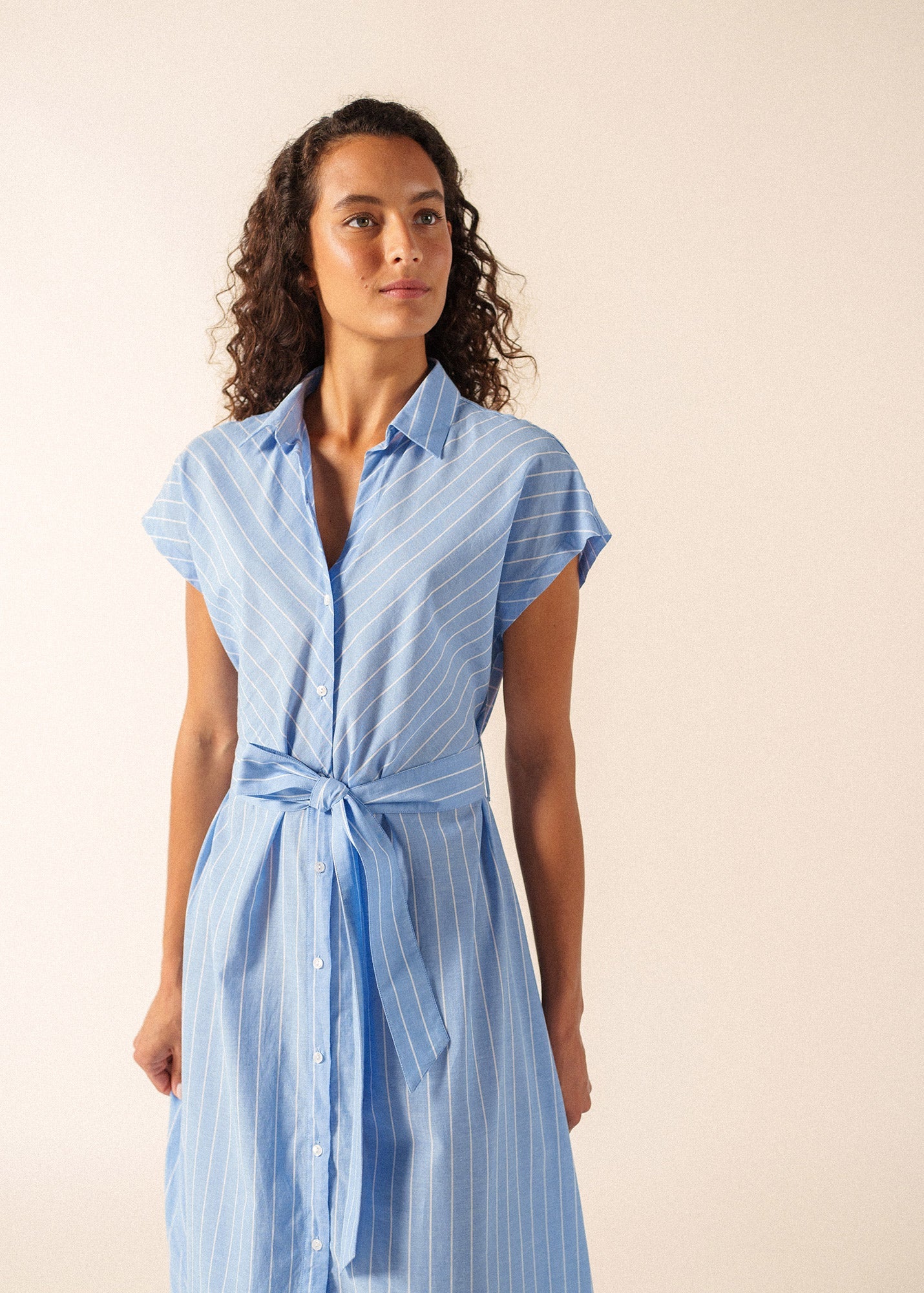 Saint James MAELYS Striped Maxi Dress (BLUE / WHITE)