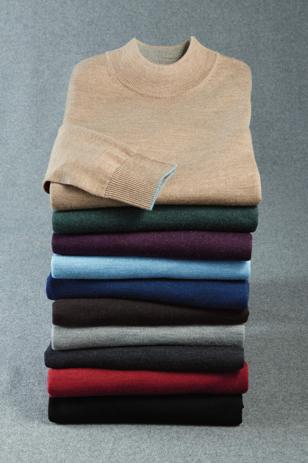 Patrick James Long Sleeve Solid Merino Mock Shirt