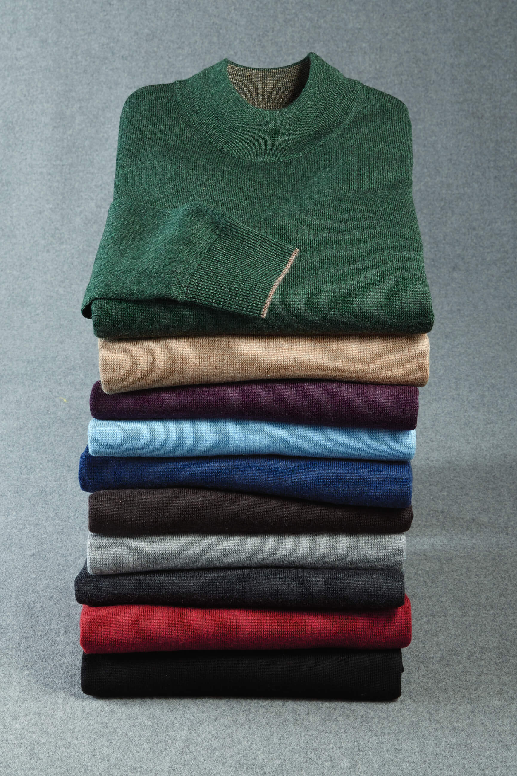 Patrick James Long Sleeve Solid Merino Mock Shirt