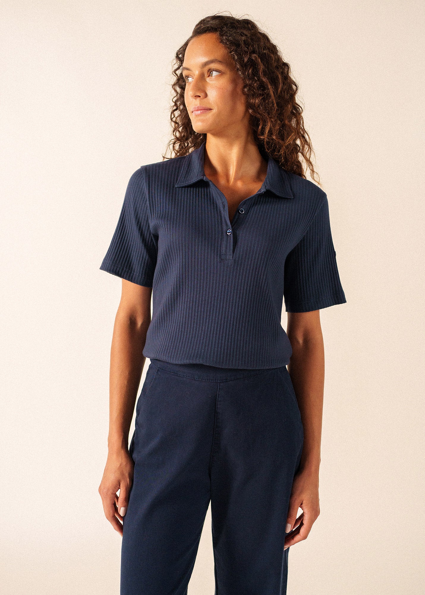 Saint James ROMY Knit Polo  (NAVY)