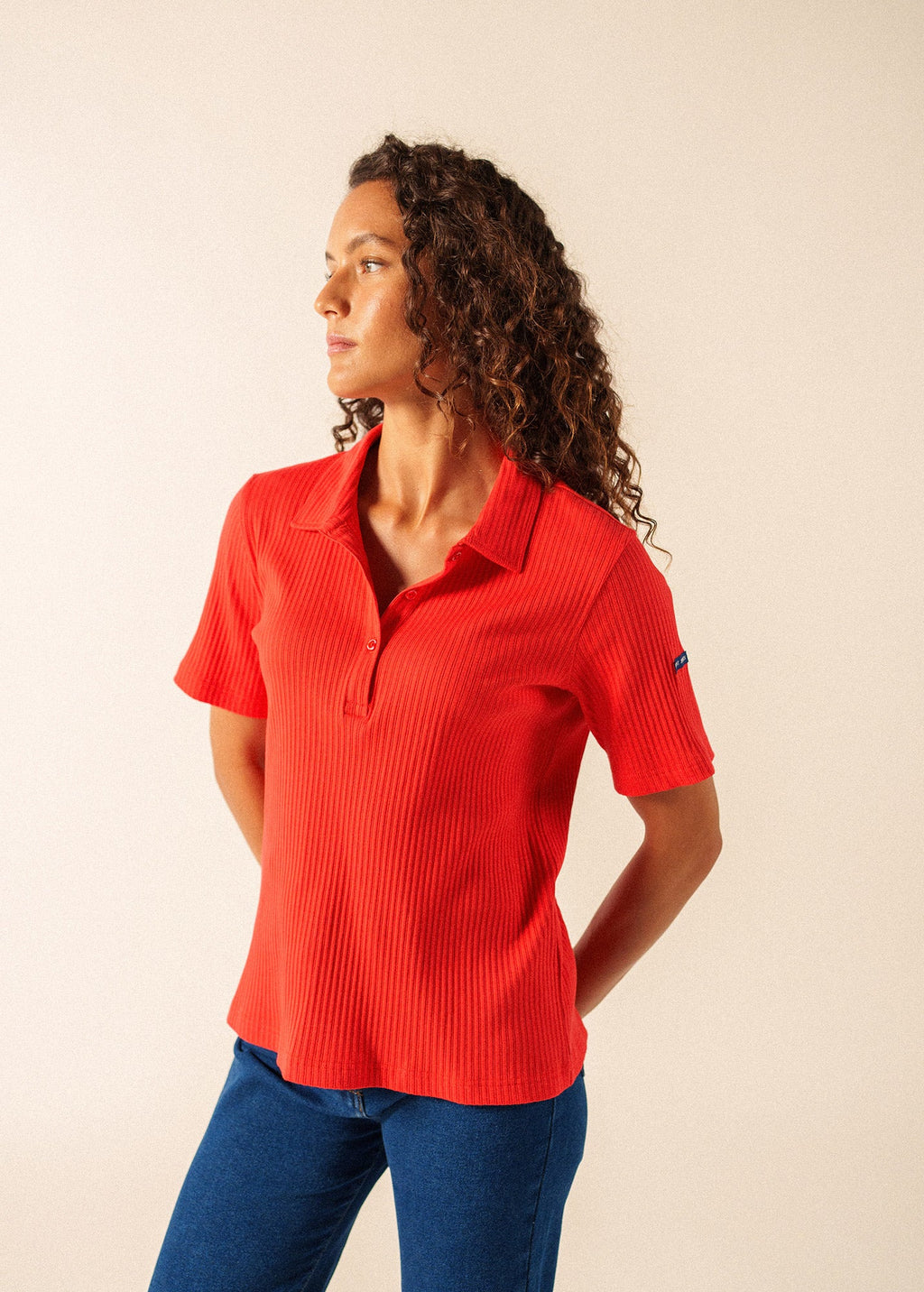 Saint James ROMY Knit Polo  (POPPY RED)