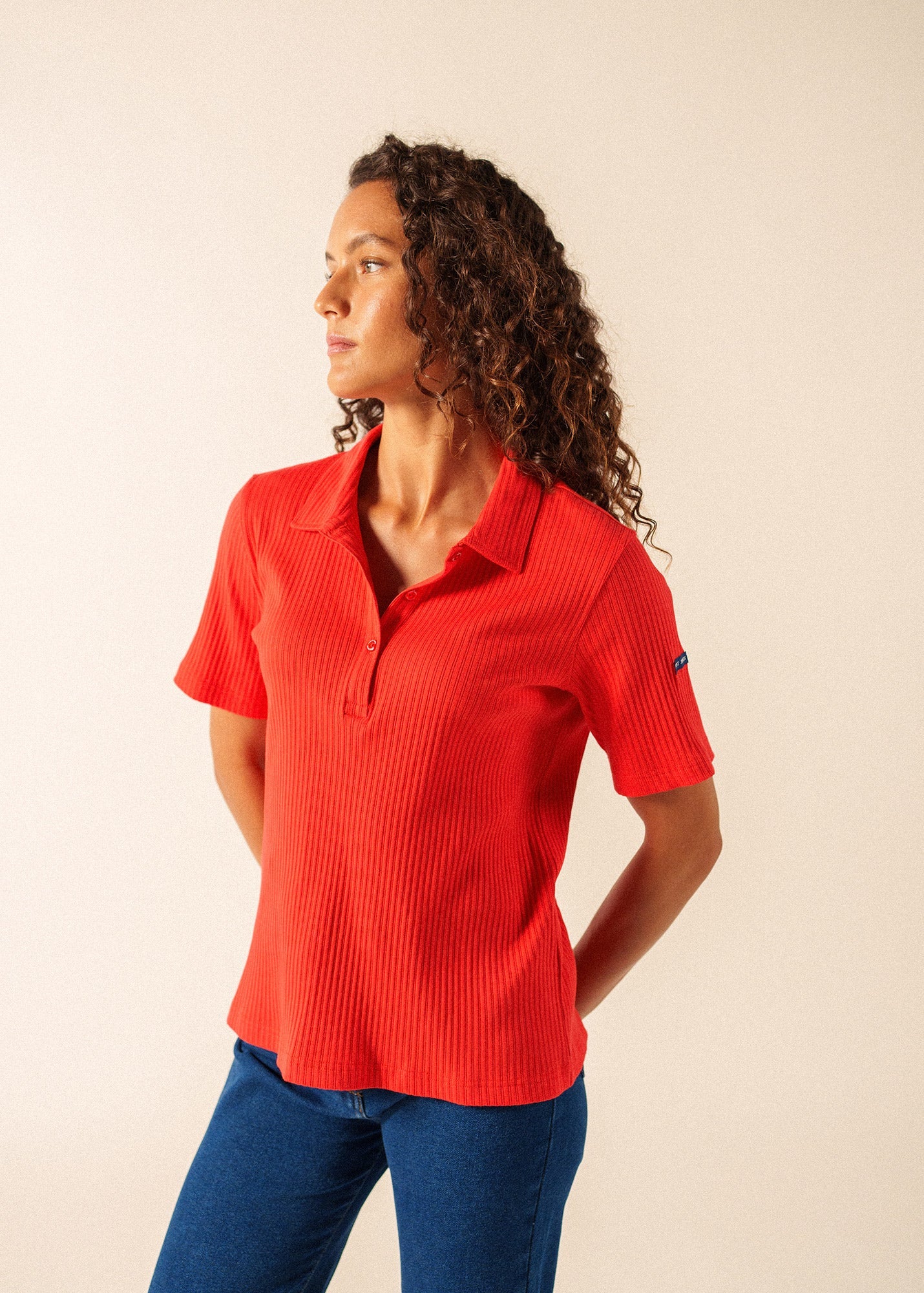 Saint James ROMY Knit Polo  (POPPY RED)