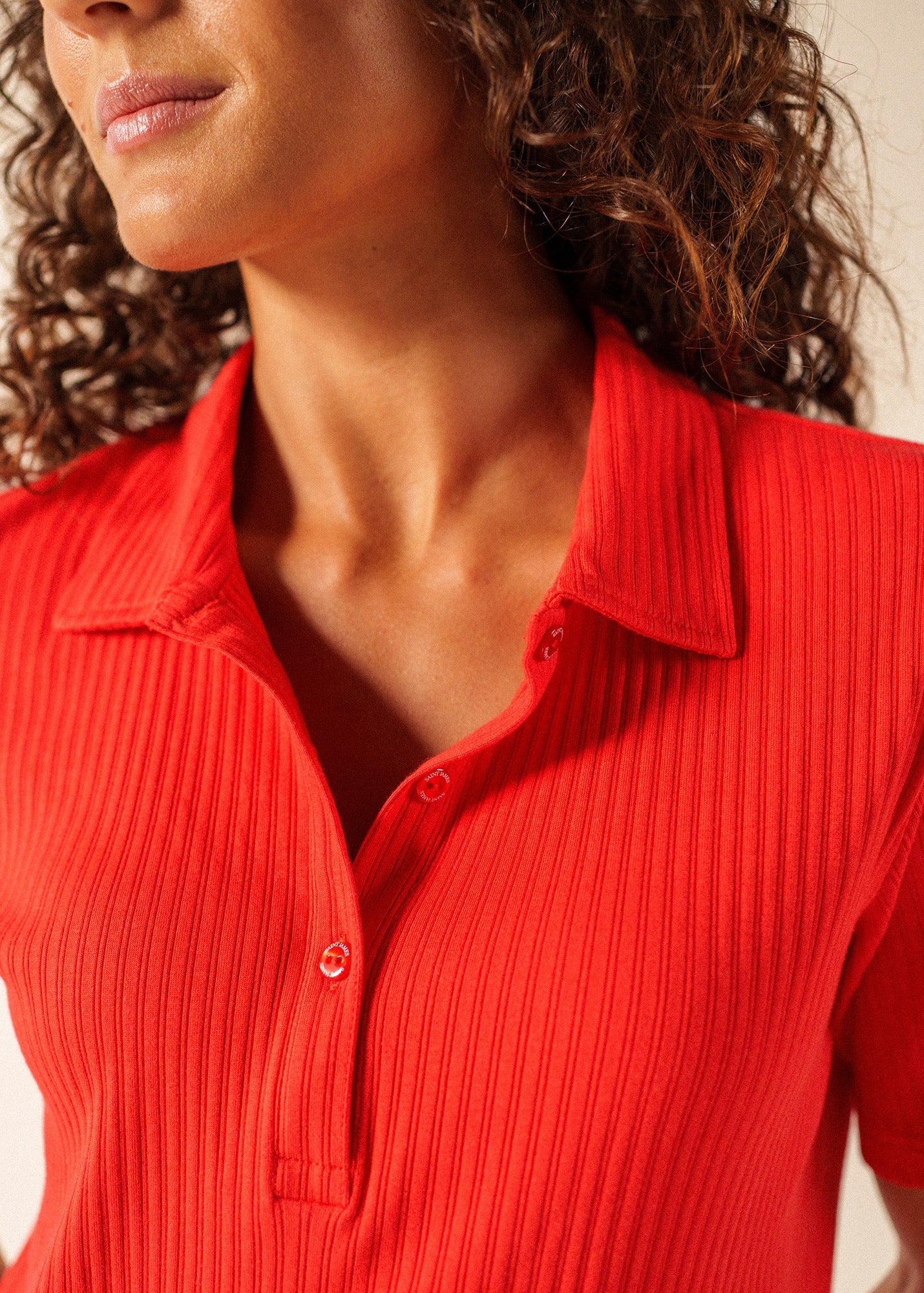 Saint James ROMY Knit Polo  (POPPY RED)
