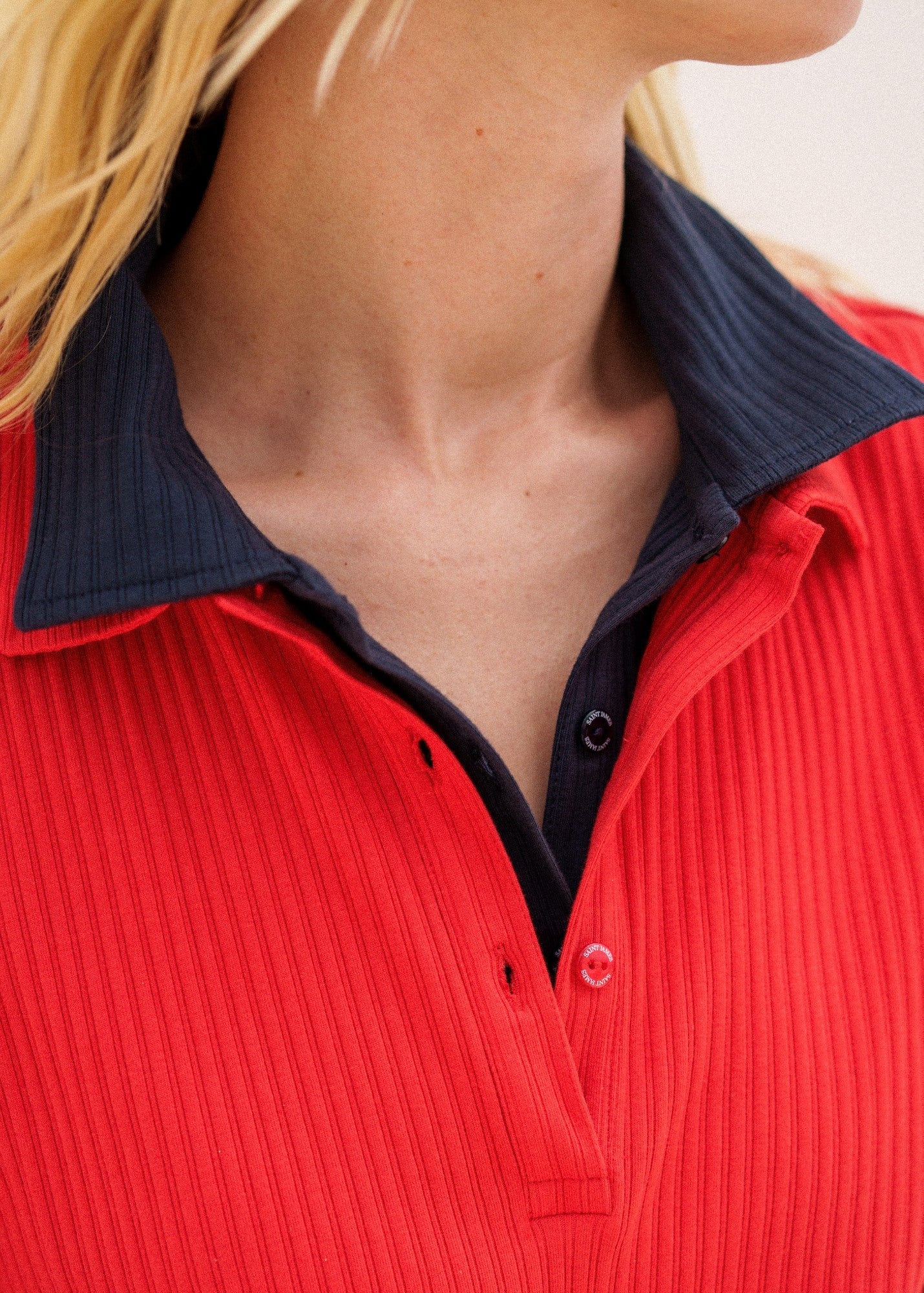 Saint James ROMY Knit Polo  (POPPY RED)