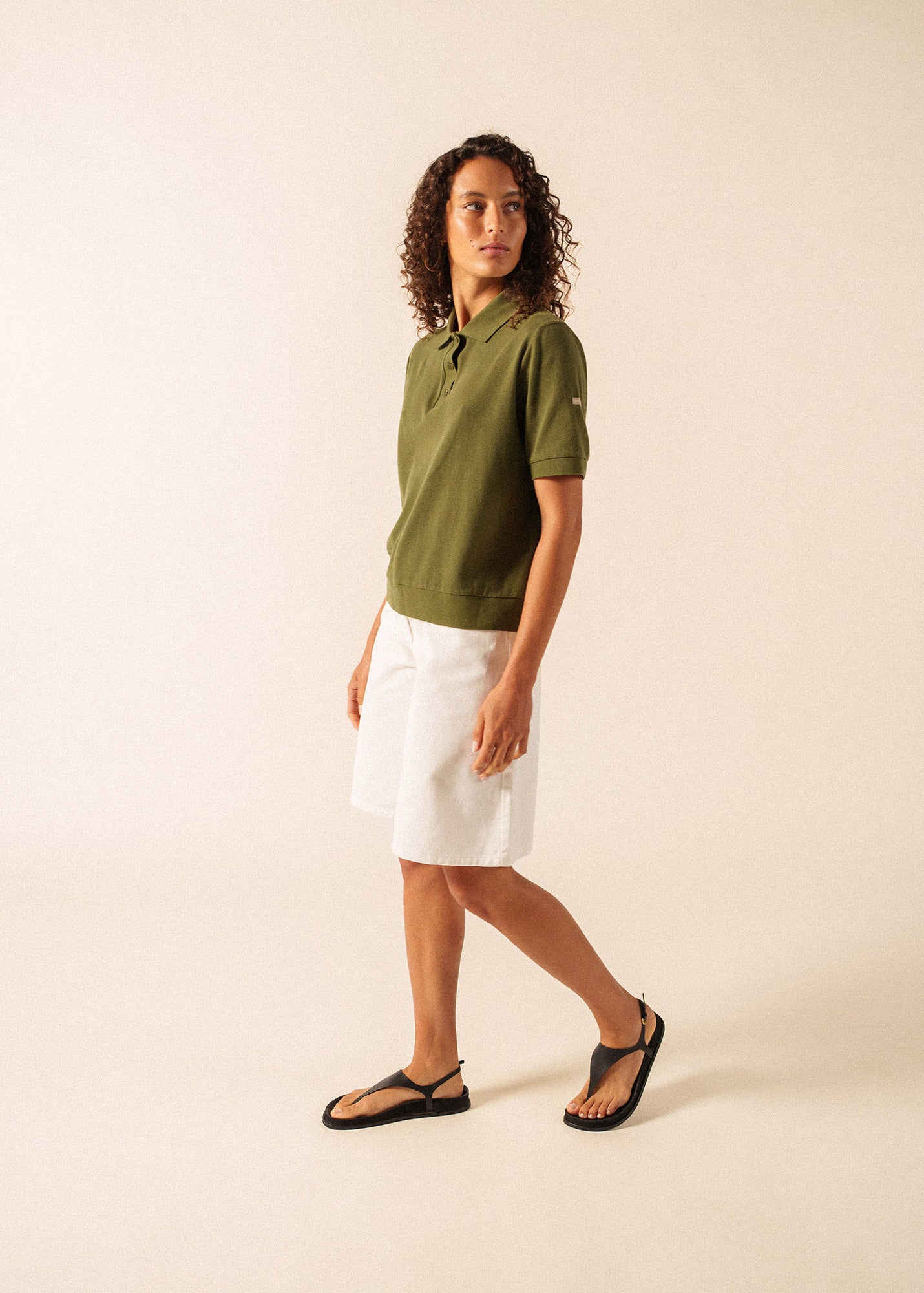 Saint James CAROLA Knit Polo Shirt (ARMY GREEN)