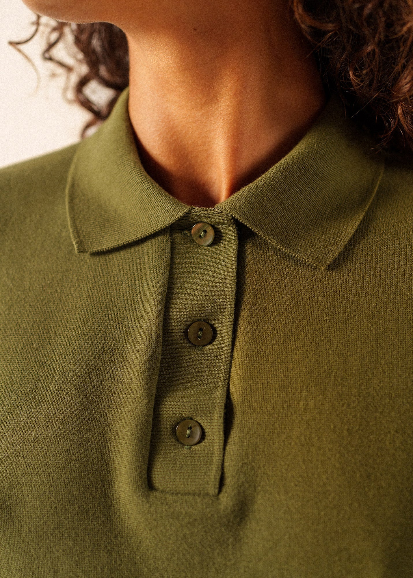 Saint James CAROLA Knit Polo Shirt (ARMY GREEN)