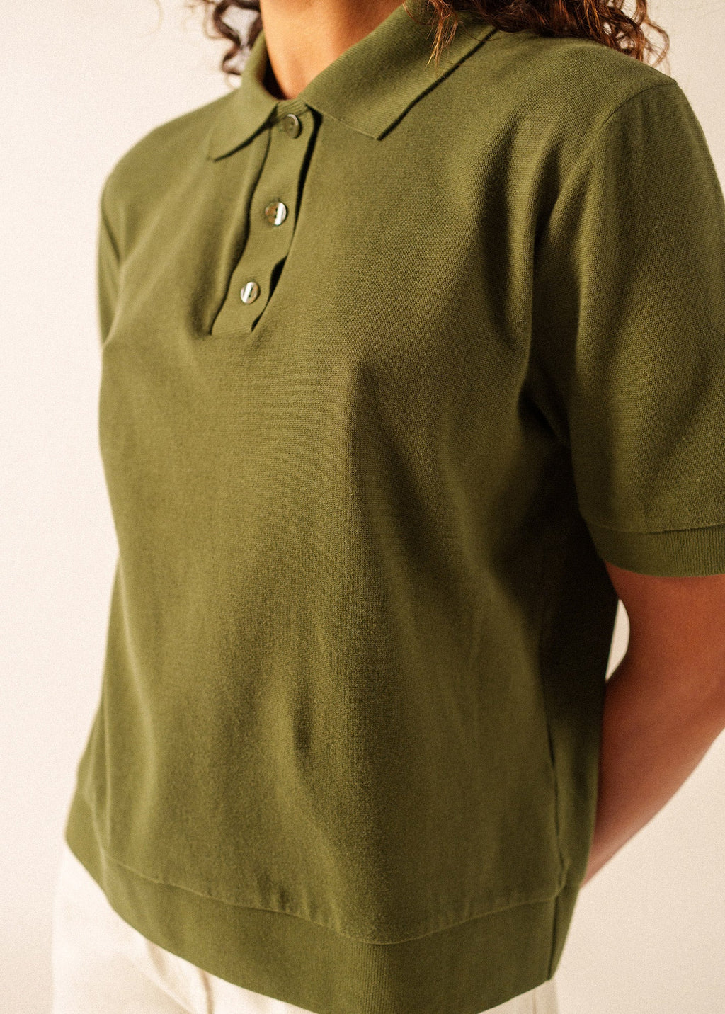 Saint James CAROLA Knit Polo Shirt (ARMY GREEN)