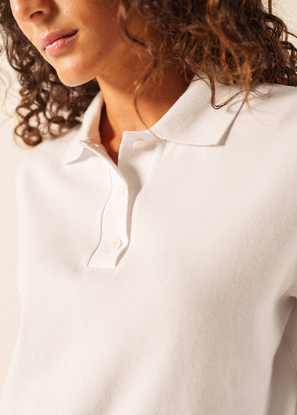 Saint James CAROLA Knit Polo Shirt (WHITE)