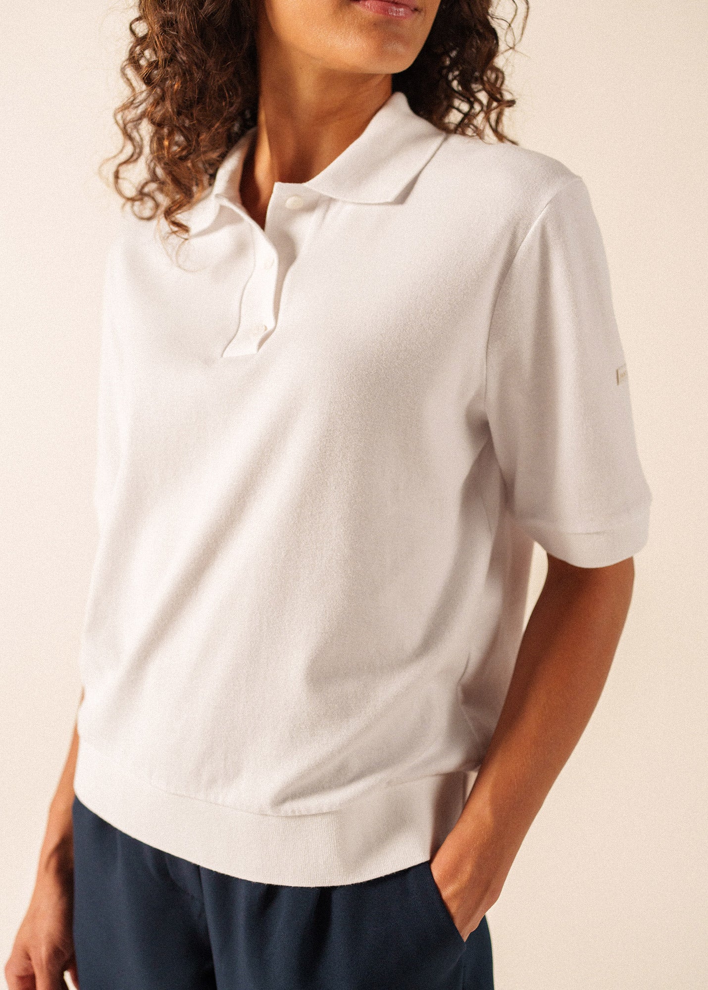 Saint James CAROLA Knit Polo Shirt (WHITE)