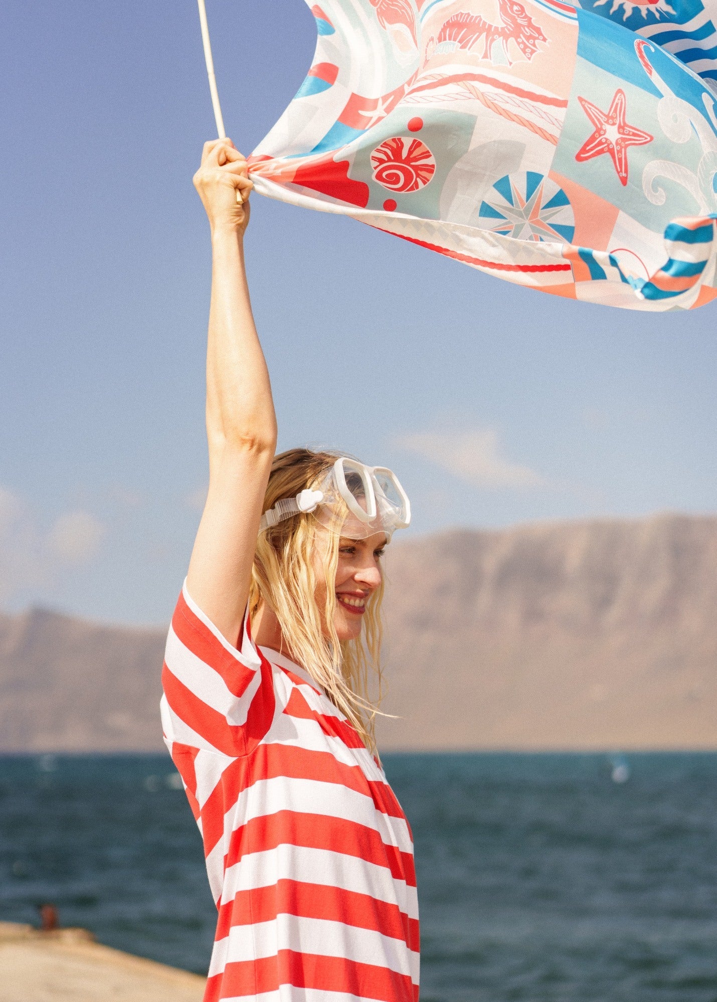 Saint James Seabed print square scarf (PLAY)