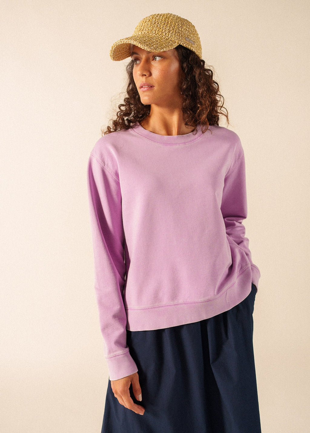 Saint James LISE Cotton Sweatshirt (TEA ROSE PINK)