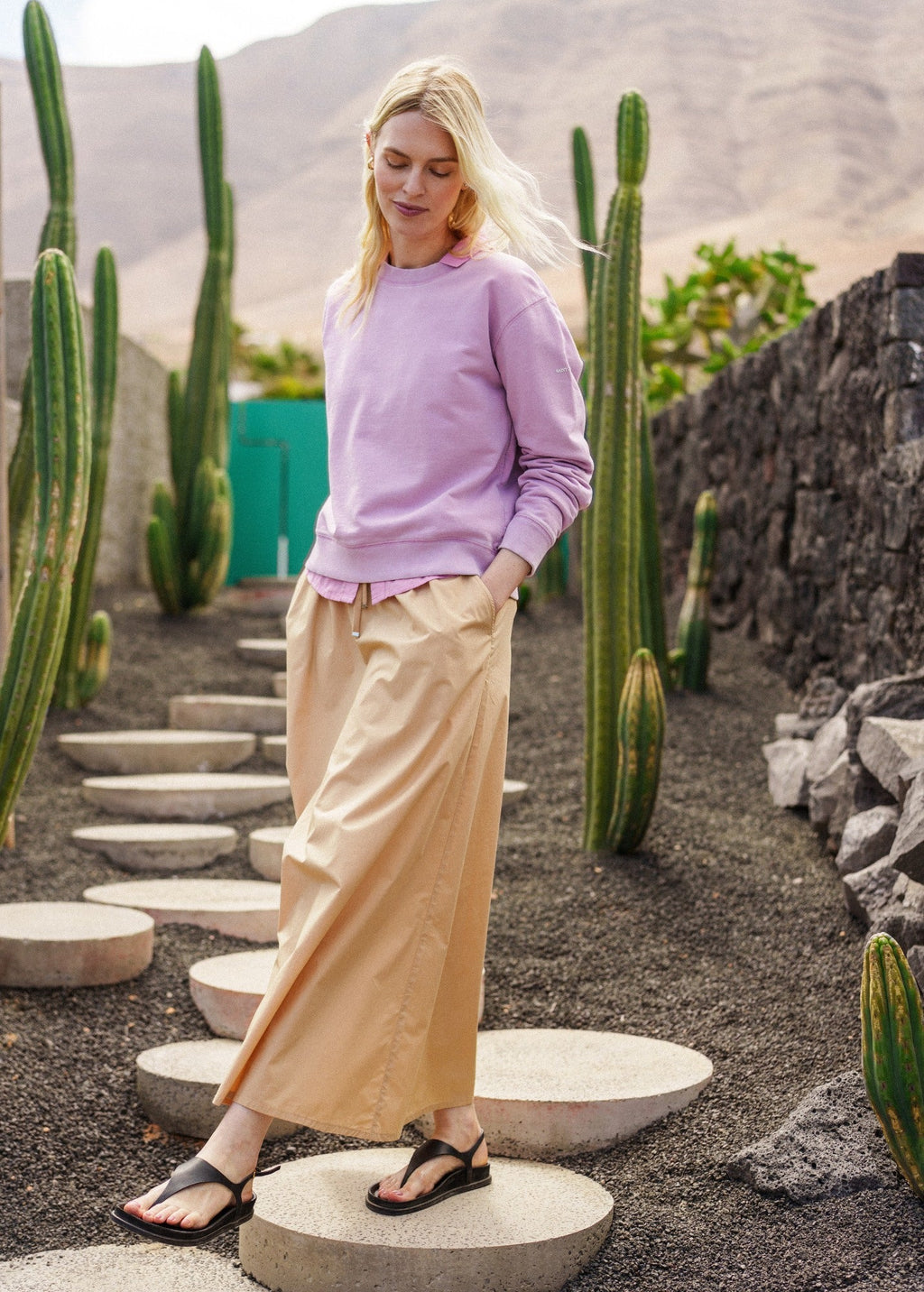Saint James LISE Cotton Sweatshirt (TEA ROSE PINK)