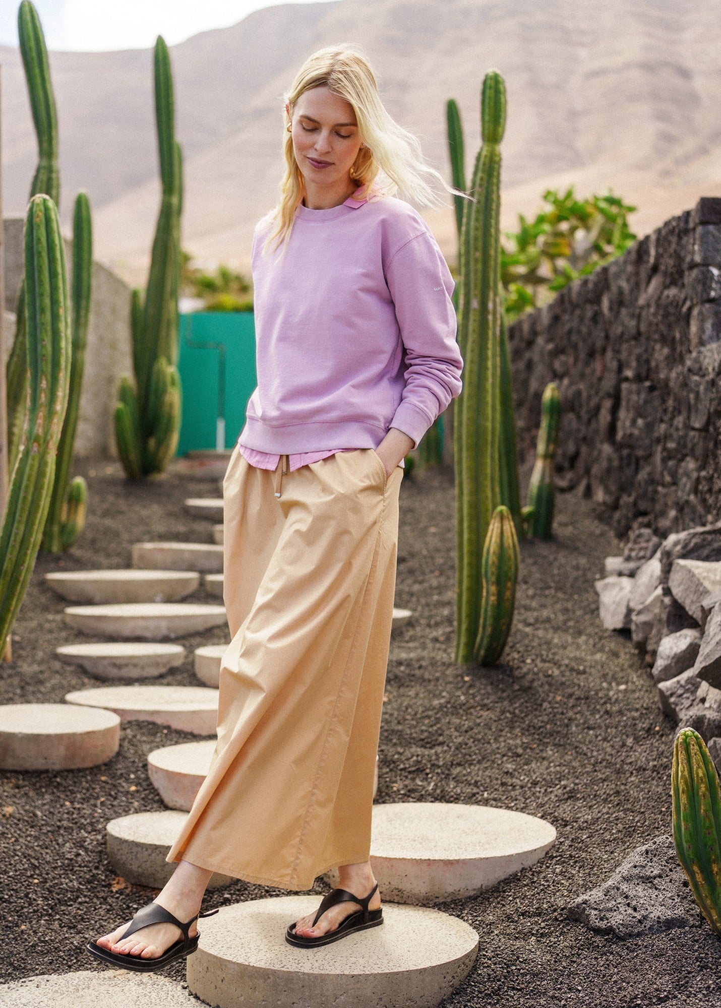 Saint James LISE Cotton Sweatshirt (TEA ROSE PINK)