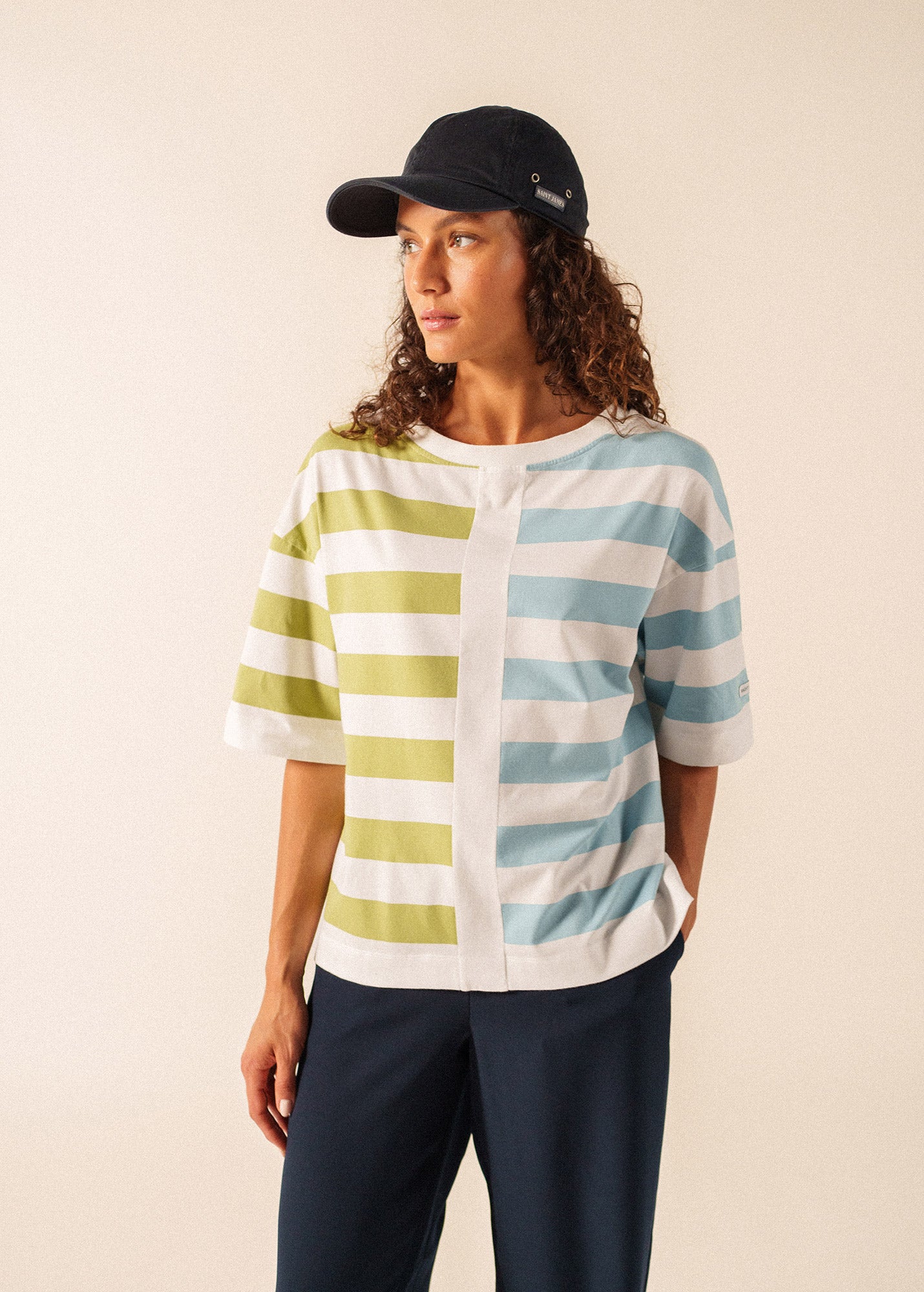 Saint James ESTELLE Graphic Striped T-Shirt (ACCALMIE)
