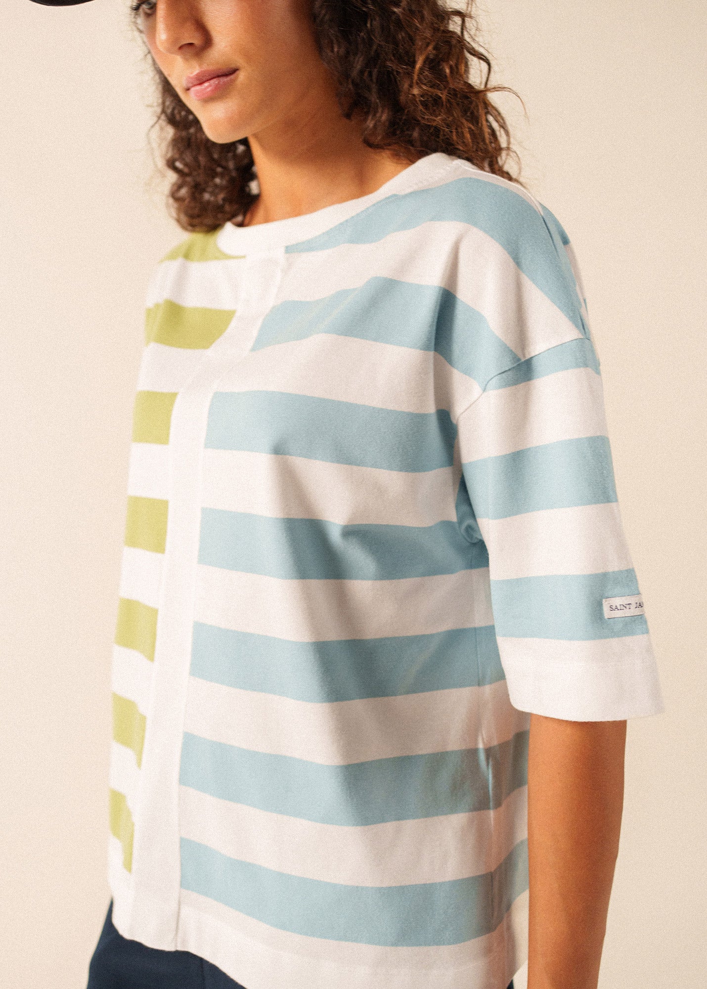 Saint James ESTELLE Graphic Striped T-Shirt (ACCALMIE)