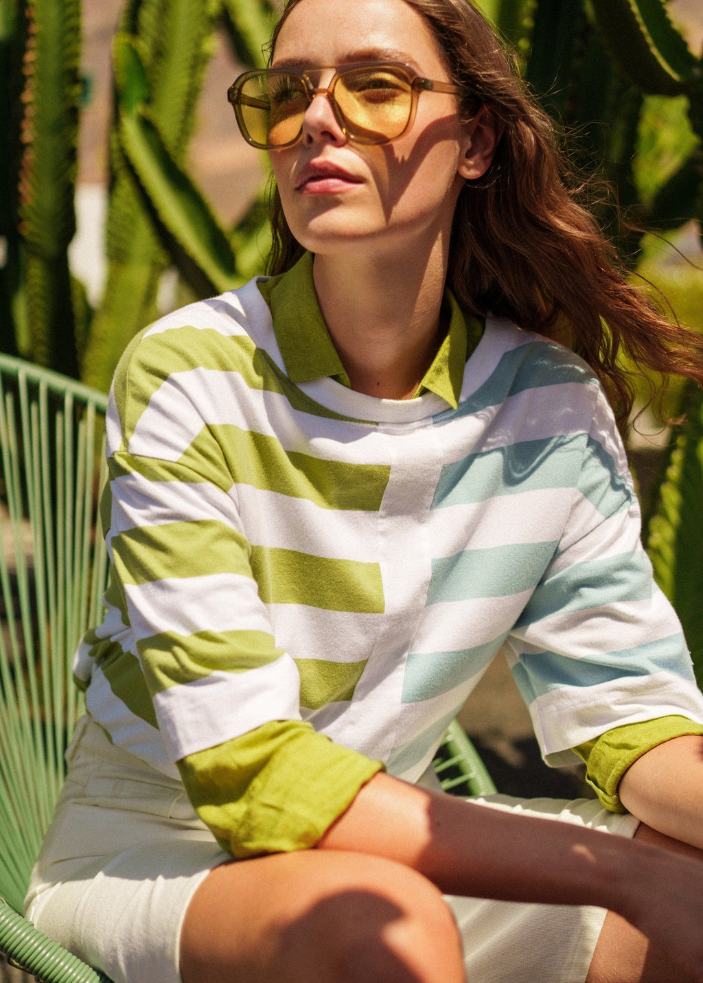 Saint James ESTELLE Graphic Striped T-Shirt (ACCALMIE)