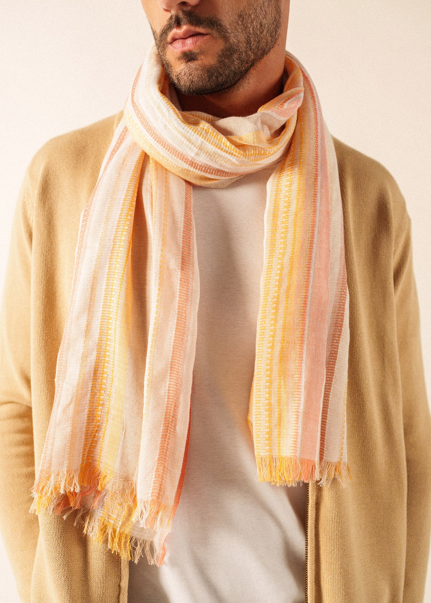 Saint James Multicolored striped scarf (INTERWOVEN EARTH)