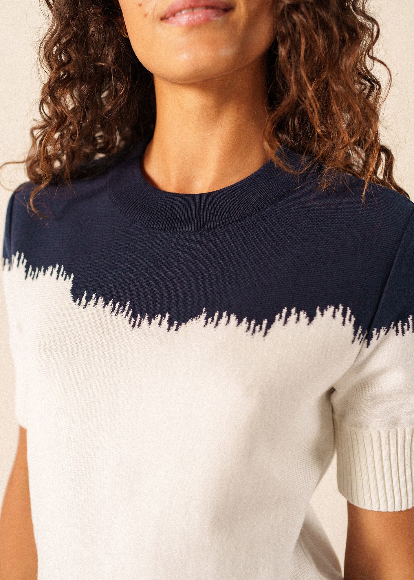 Saint James NICOSIE Sweater x Isabelle Ballu (IVORY / NAVY)