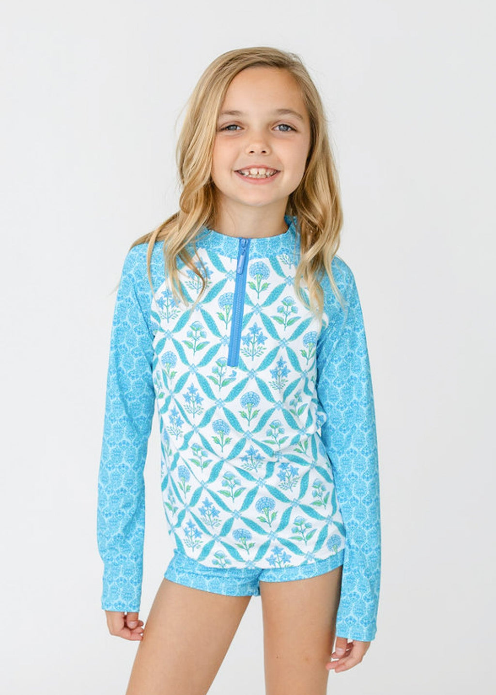 Cabana Life Girls Rosemary Beach 3-Piece Long Sleeve Rashguard Set